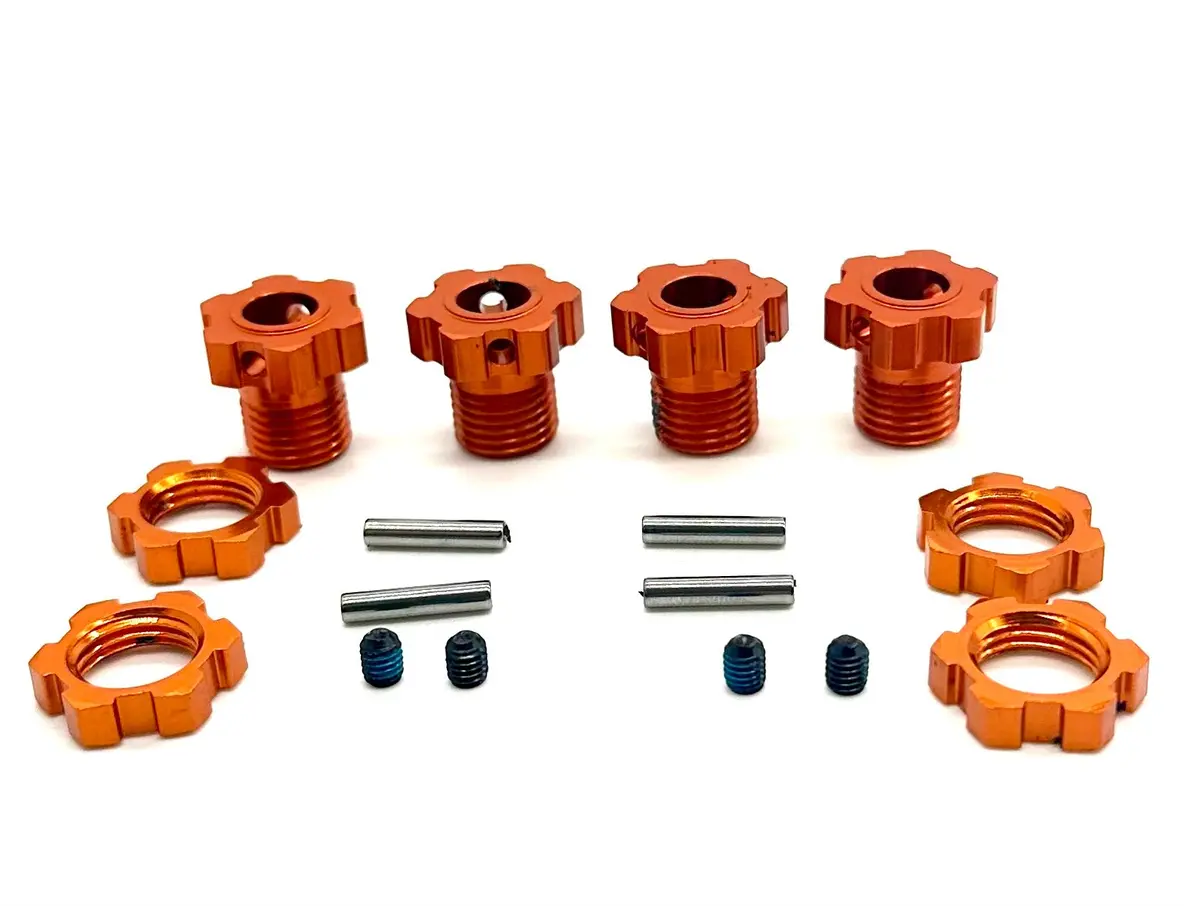Fits Sledge - 17Mm Hex Hubs Orange (Nuts Wheel Hubs Pins Screws Traxxas 95096-4 1
