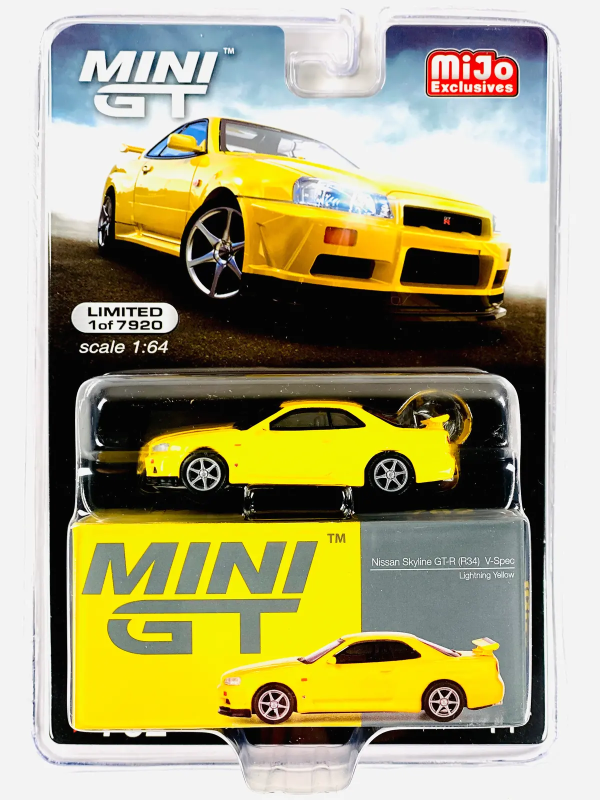 Mini Gt Mijo Exclusive Nissan Skyline Gt-R (R34) V-Spec Lightning Yellow #762 1