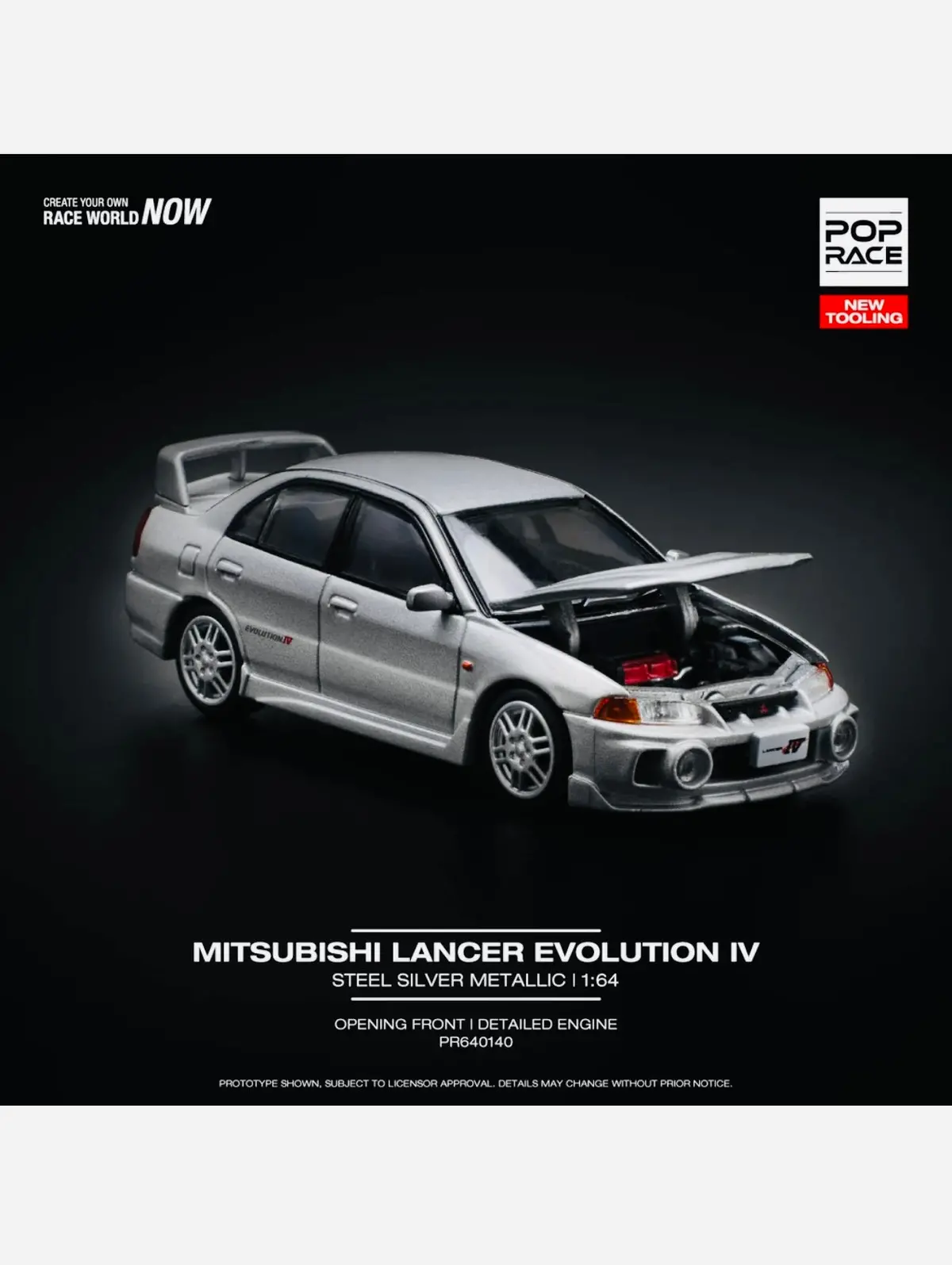 Pop Race Factory Sealed Mitsubishi Lancer Evolution Iv #140 1