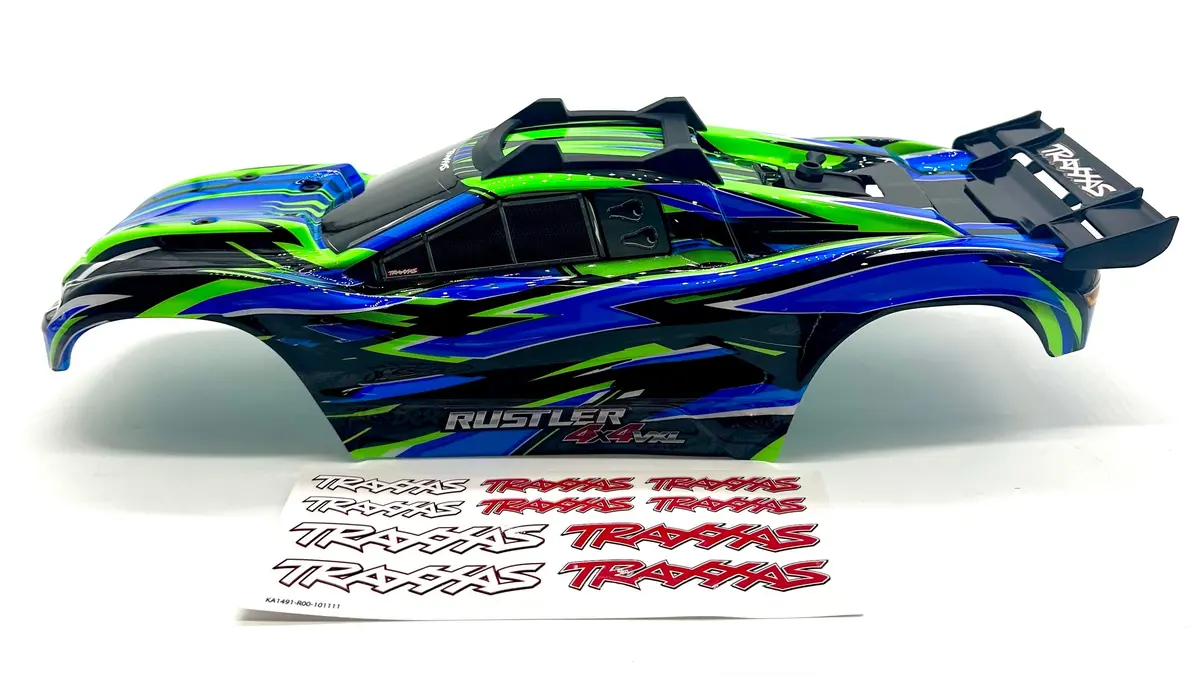 Rustler 4X4 Body Shell (Green Blue 2026 Shell Decals Clipless Vxl 67376-4 1