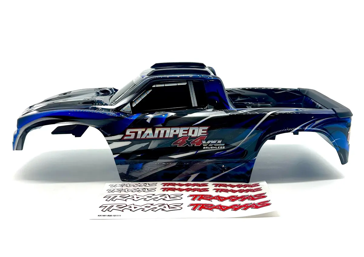 Stampede 4X4 Vxl Body Shell (Blue & Black 9014-Blue Cover Shell Hoss 90376-4 1