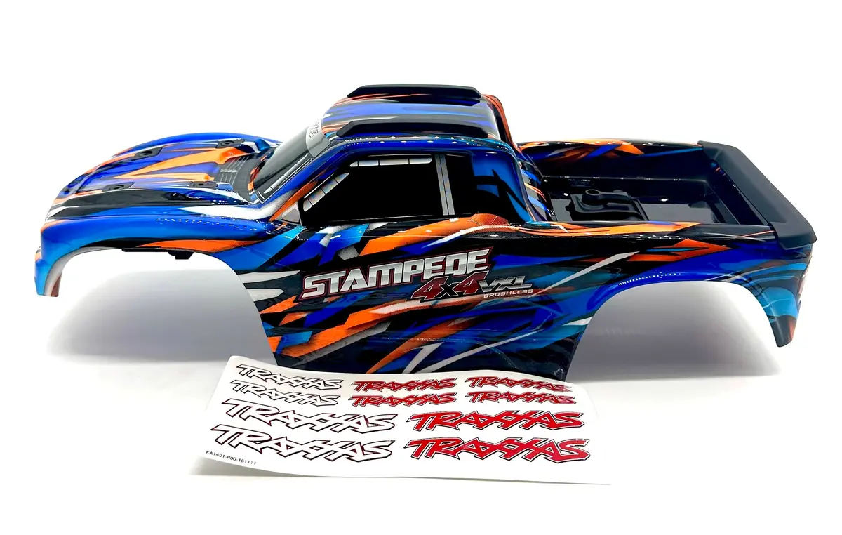 Stampede 4X4 Vxl Body Shell (Orange 9014-Orng Cover Shell Hoss Decals 90376-4 1