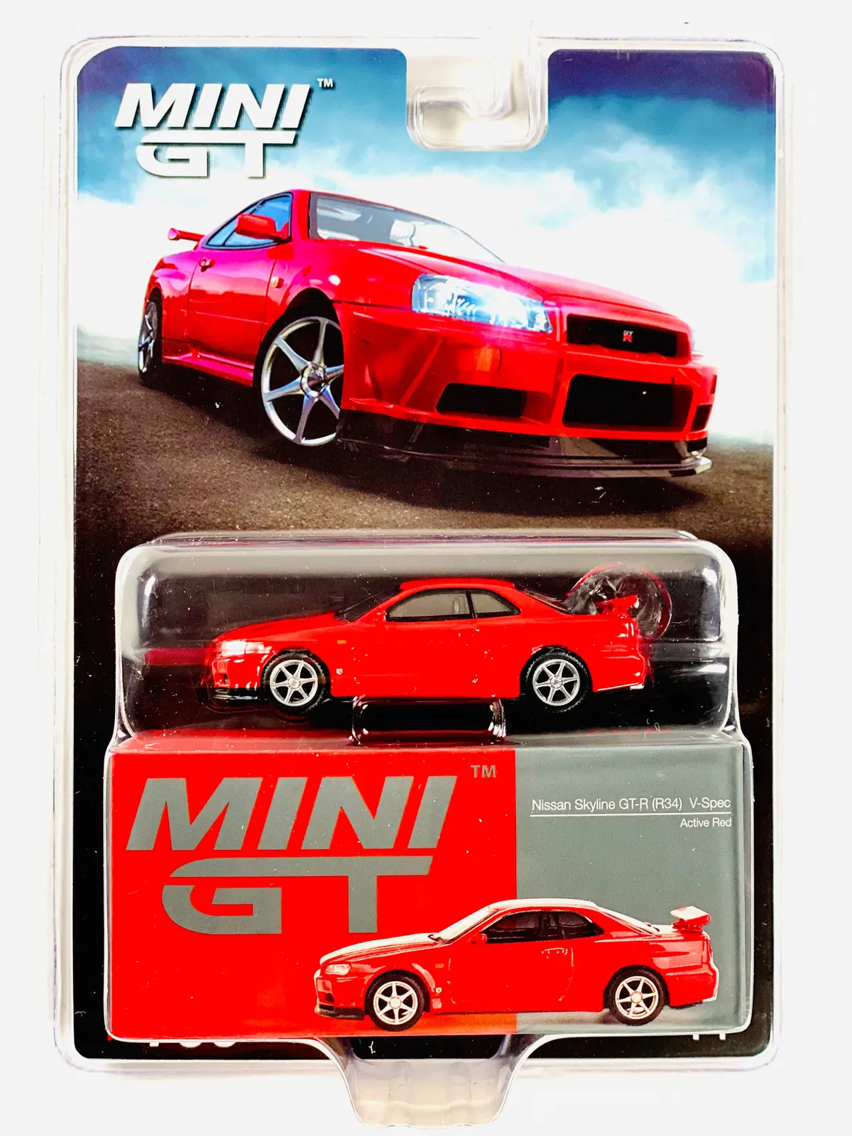 Mini Gt Mijo Exclusive Nissan Skyline Gt-R (R34) V-Spec Active Red #796 1
