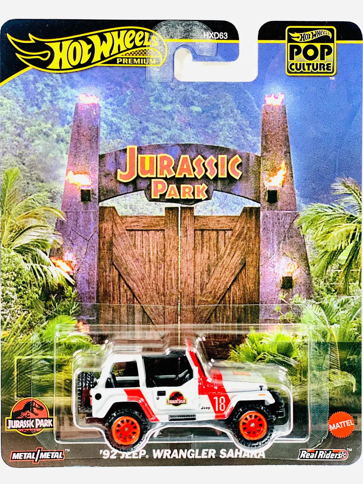 Hot Wheels 2025 Pop Culture Case K Jurassic Park '92 Jeep Wrangler Sahara - Damaged Card 1