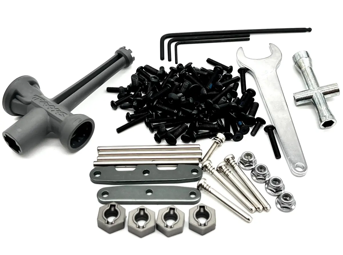 Raptor R Ultimate Screws And Tools, Gray Braces, Pins, Hardware Traxxas 101177-4 1