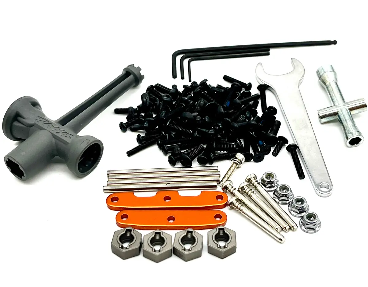Raptor R Ultimate Screws And Tools, Orange Braces, Pins, Hardware Traxxas 101177-4 1