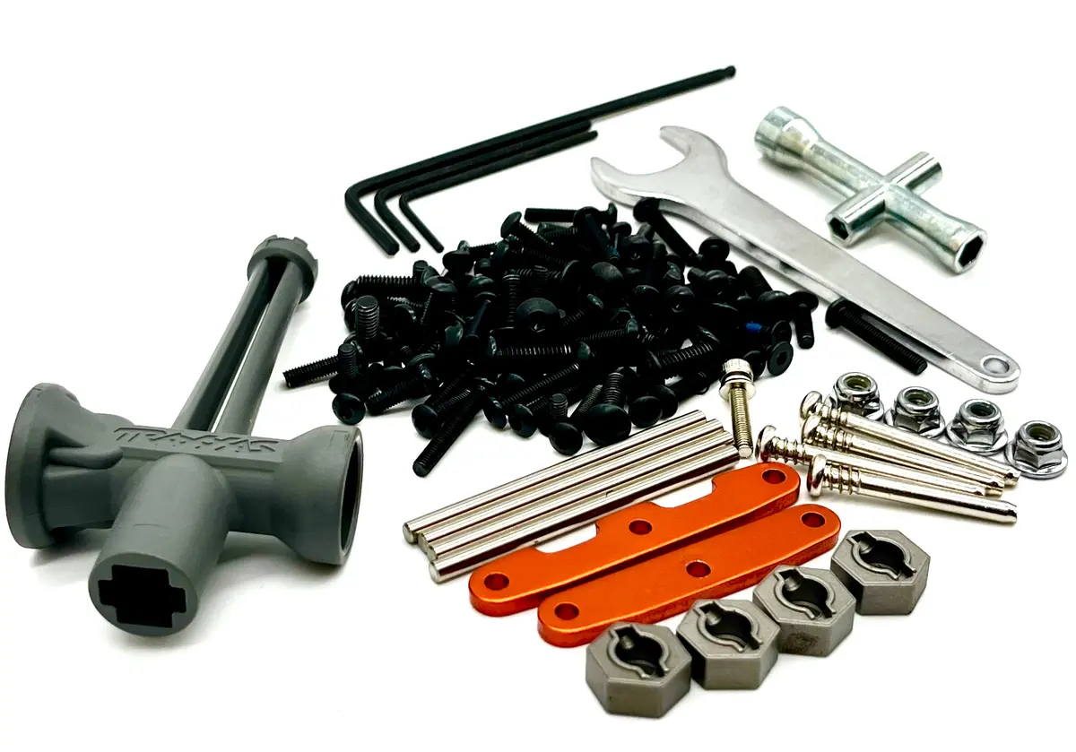 Raptor R Ultimate Screws And Tools, Orange Braces, Pins, Hardware Traxxas 101177-4 2