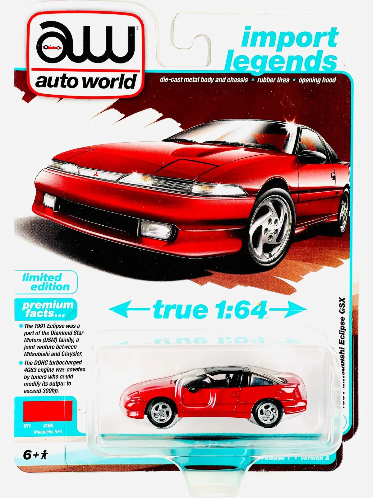 Auto World Import Legends 1991 Mitsubishi Eclipse Gsx Maranello Red 1