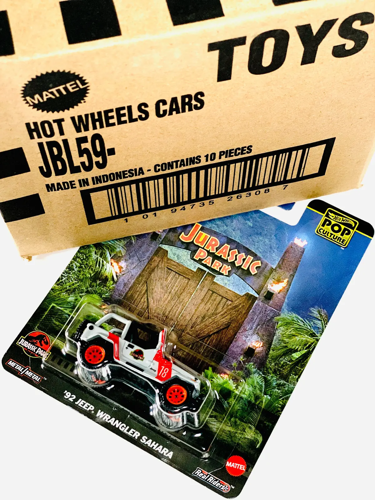 Hot Wheels 2025 Pop Culture Jurassic Park '92 Jeep Wrangler Sahara Factory Sealed Solid Pack (10 Cars) 1