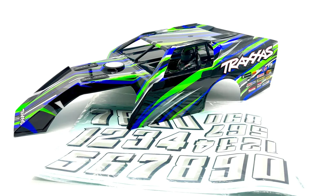 Slash Modified - Body, Dirt Oval Racer, Green, Complete W/Decals 10411 Traxxas 104354-74 1