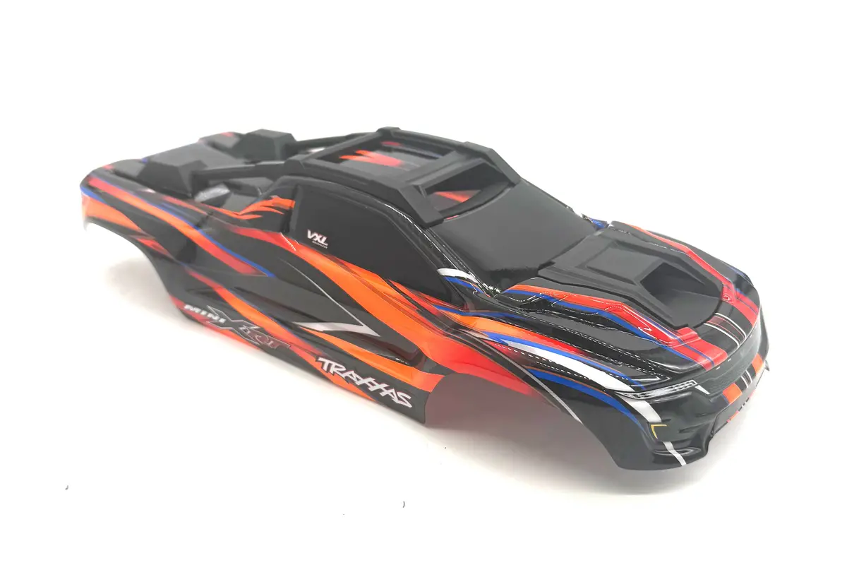 Mini-Xrt Body Cover Shell (Orange Painted Prographics, Clipless Traxxas 108076-1 1