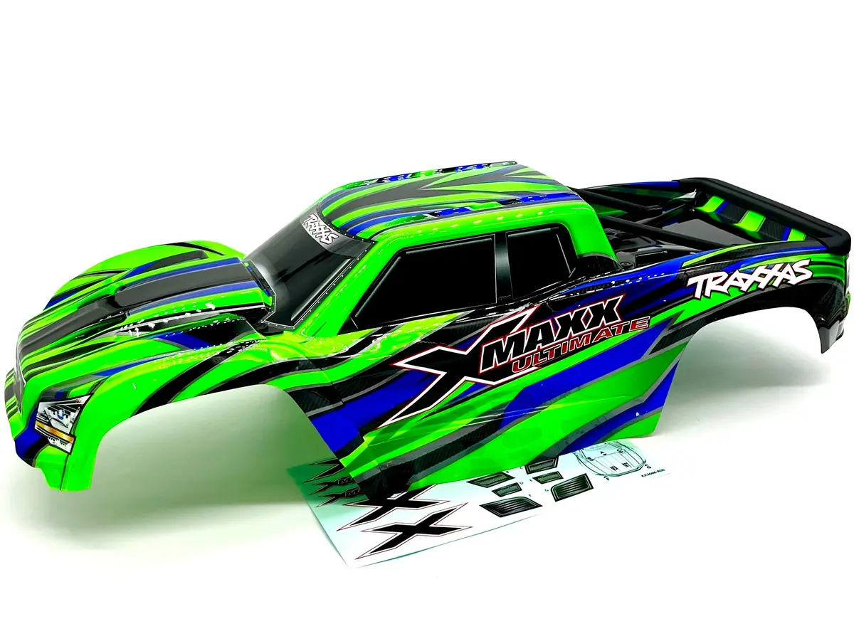 X-Maxx Ultimate Body Cover Shell (2025 Green Painted Prographics Traxxas 77097-4 1