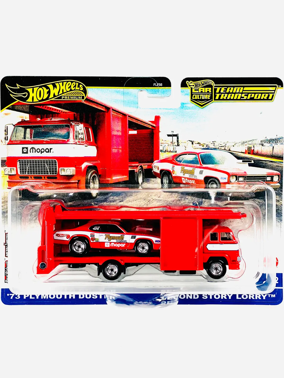 Hot Wheels 2025 Team Transport Case G '73 Plymouth Duster & Second Story Lorry #82 1