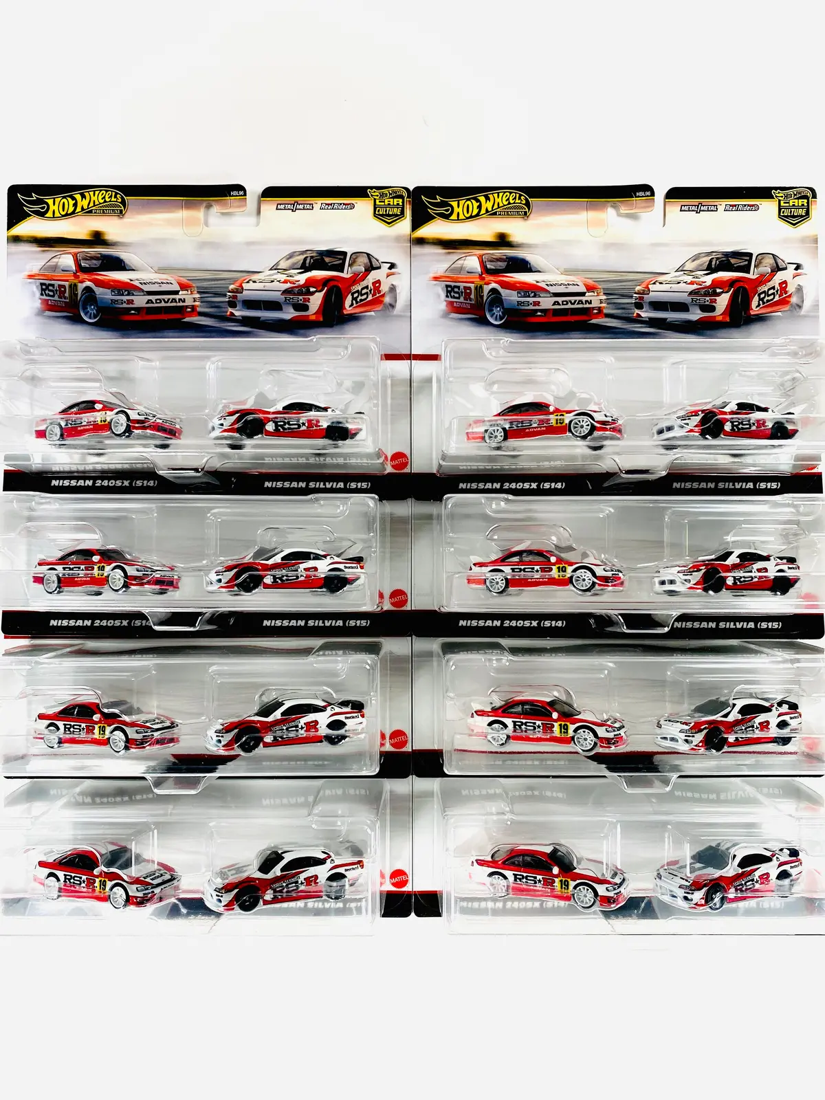 Hot Wheels 2024 Target Exclusive 2 Pack Nissan 240Sx (S14) & Nissan Silvia (S15) Solid Pack (8 Pieces) - Damaged 1