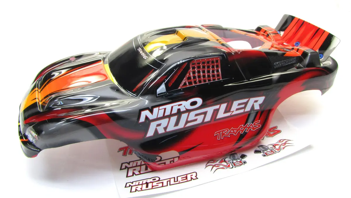 Nitro Rustler - Body Shell (Red & Silver Cover Prographix 2.5 44096-3 1