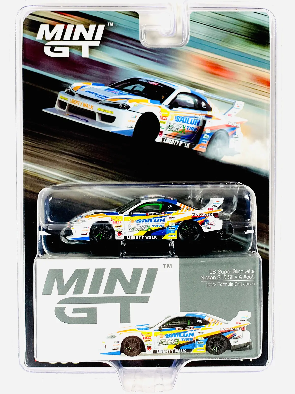 Mini Gt Mijo Exclusive Nissan Lb-Super Silhouette S15 Silvia #555 2023 Formula Drift Japan #895 1