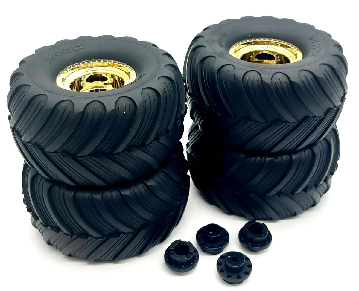 Bigfoot 4X4 Brushless Wheels & Tires 50Th Anniversary Preglued Tra3663-Gold 67134-4 1