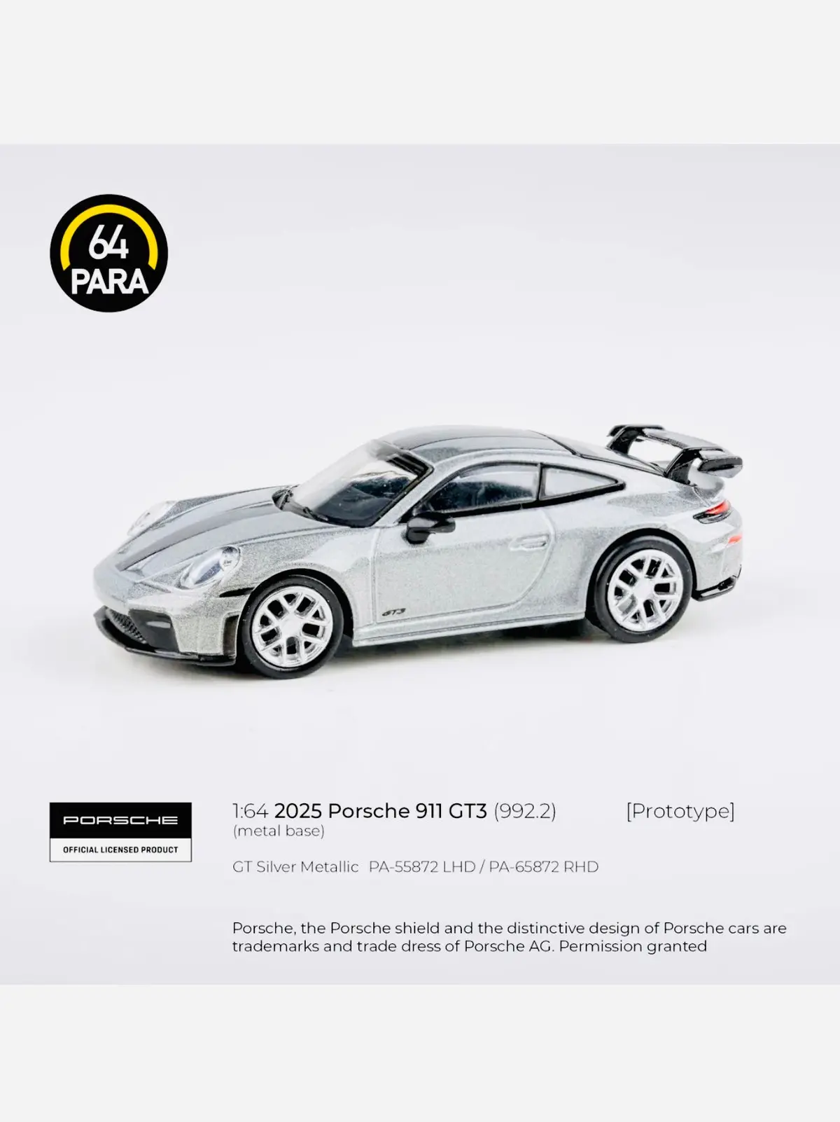 Para64 Factory Sealed 2025 Porsche 911 Gt3 (992.2) Gt Silver Metallic (Lhd) 1
