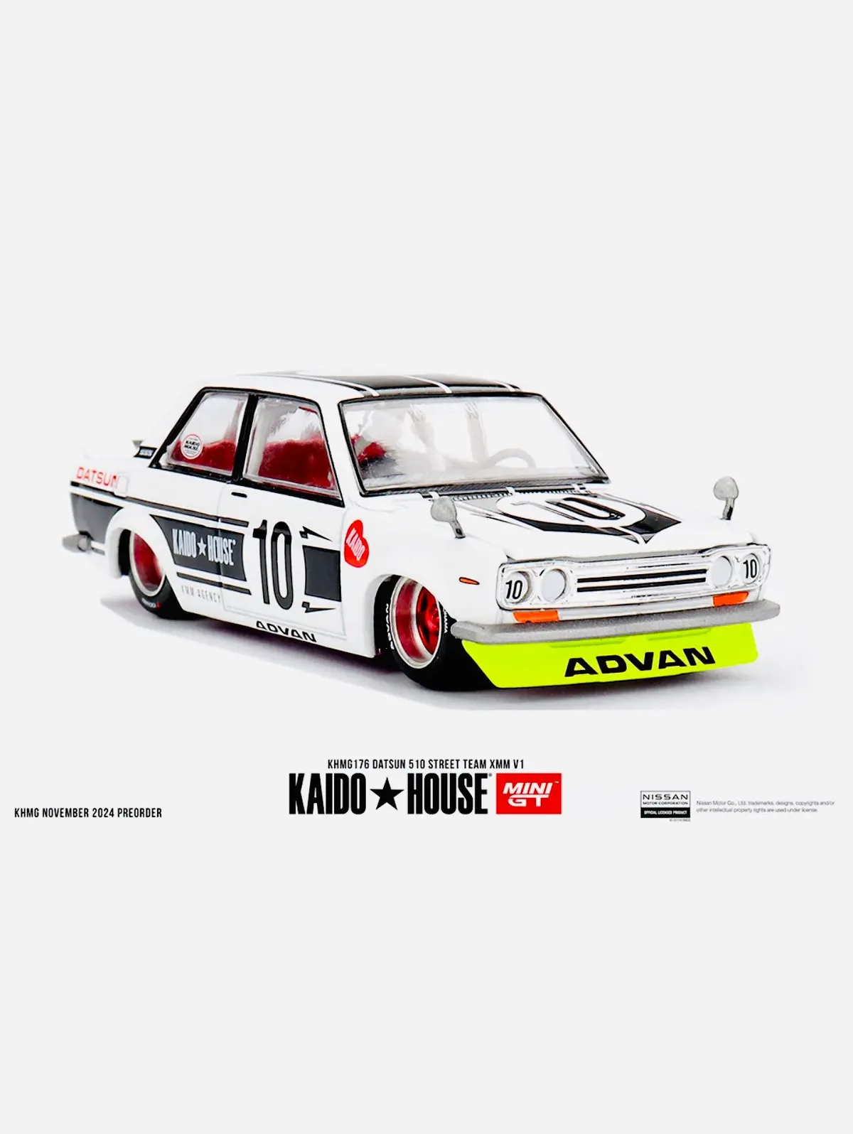 Mini Gt X Kaido House Collab Factory Sealed Datsun 510 Street Team Xmm V1 White #176 1