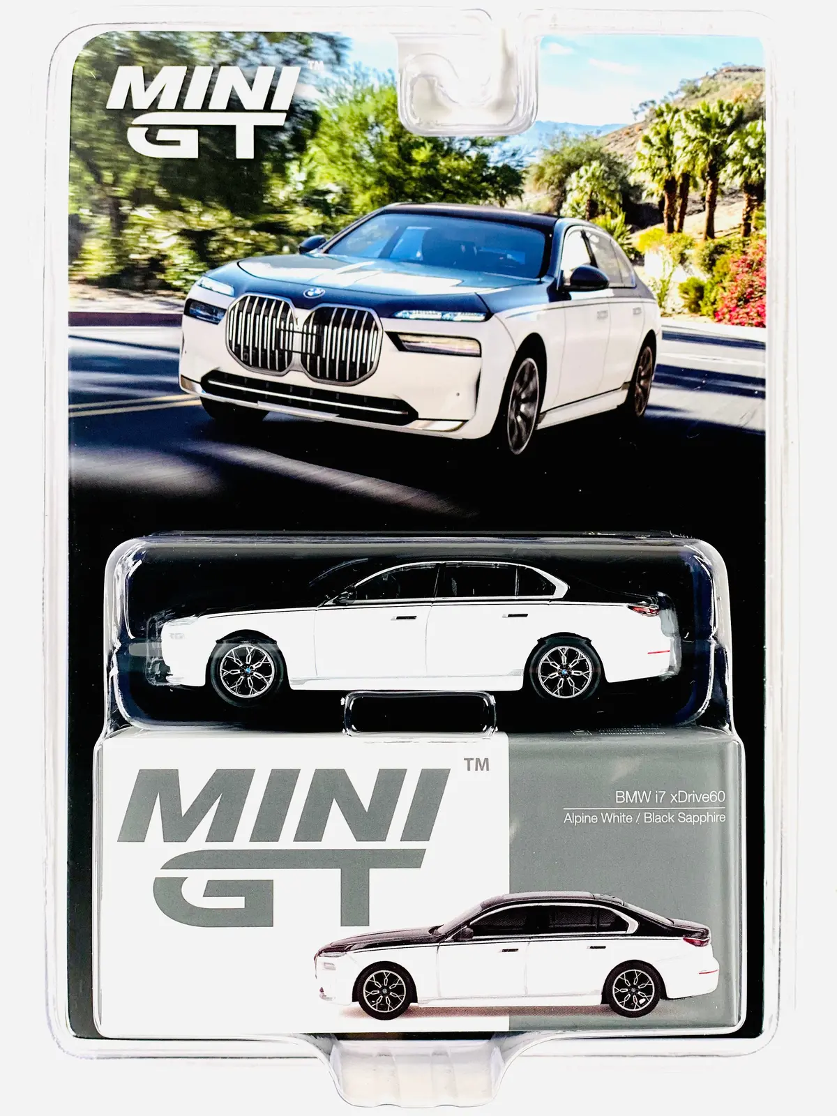 Mini Gt Mijo Exclusives Bmw I7 Xdrive60 Alpine White & Black Sapphire #959 1