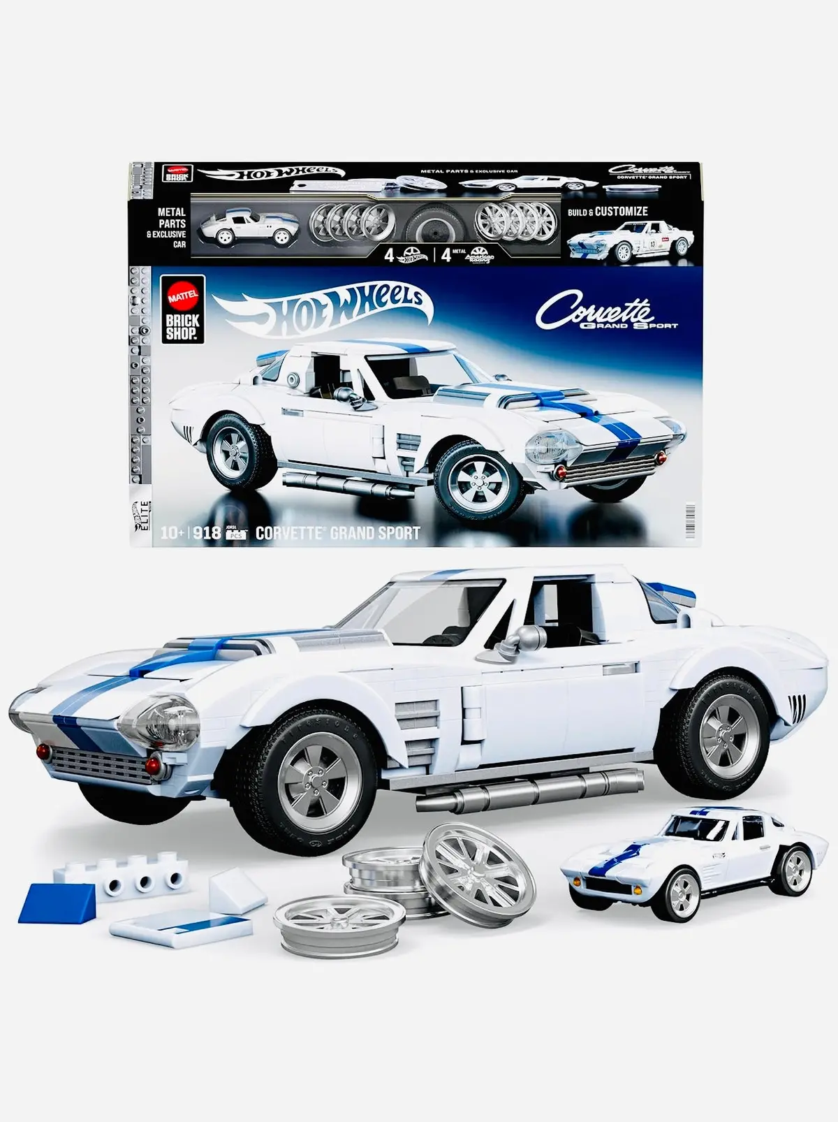 Mattel Brick Shop Hot Wheels Corvette Grand Sport Building Set 1