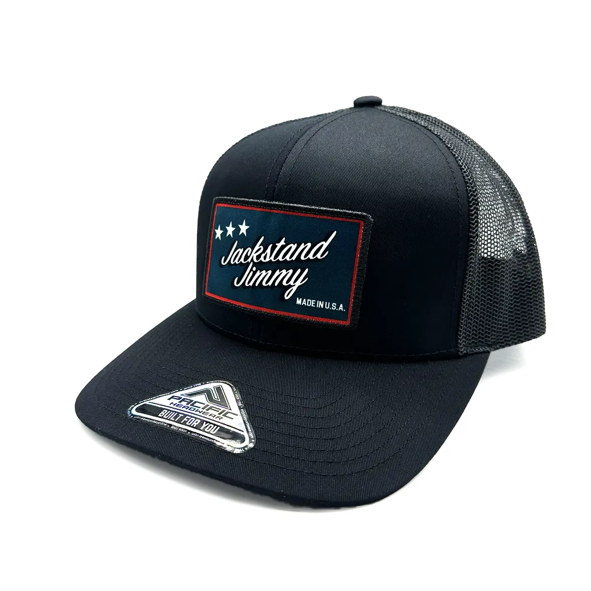 Jackstand Jimmy Black On Black Patch Hat 1