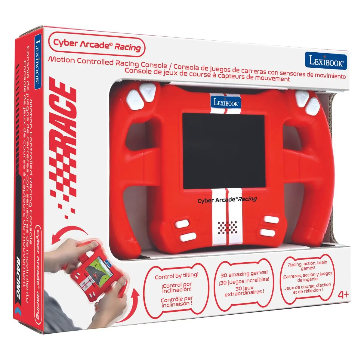 Lexibook Racing Game Console With Color Lcd Screen 2.8' Including 30 Games And Gesture Control 1
