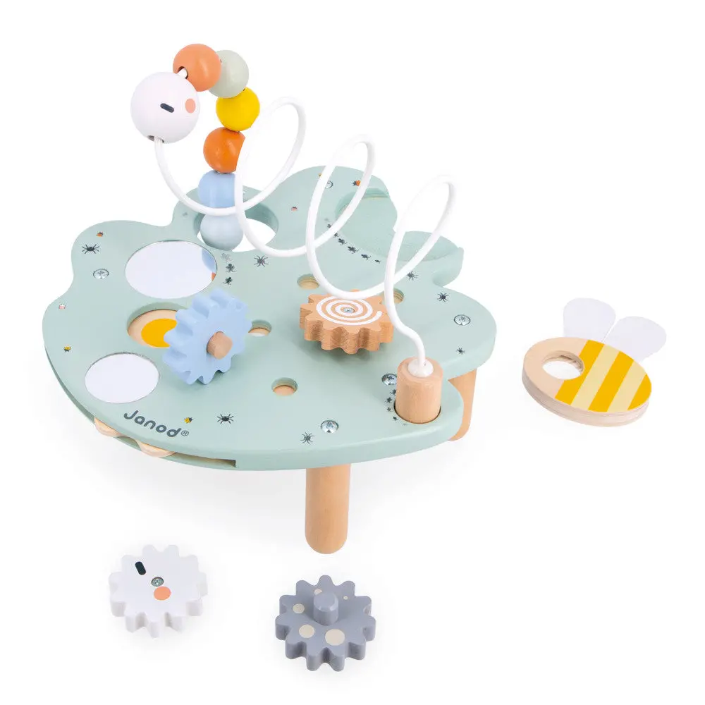 Janod Sweet Cocoon Multi-Activity Leaf Station - Colorful Educational Toy 1