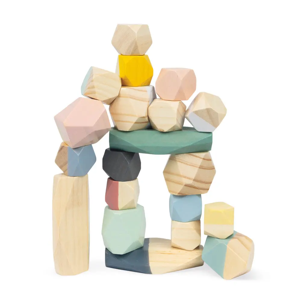 Janod Sweet Cocoon - Colorful Stacking Wooden Stones 1