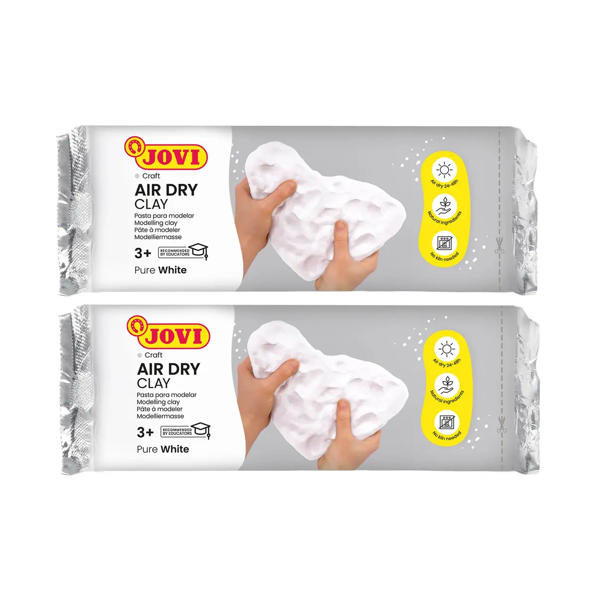 Jovi No-Bake Craft Air Dry Clay, White, 2.2Lb Bar, 2-Pack 1