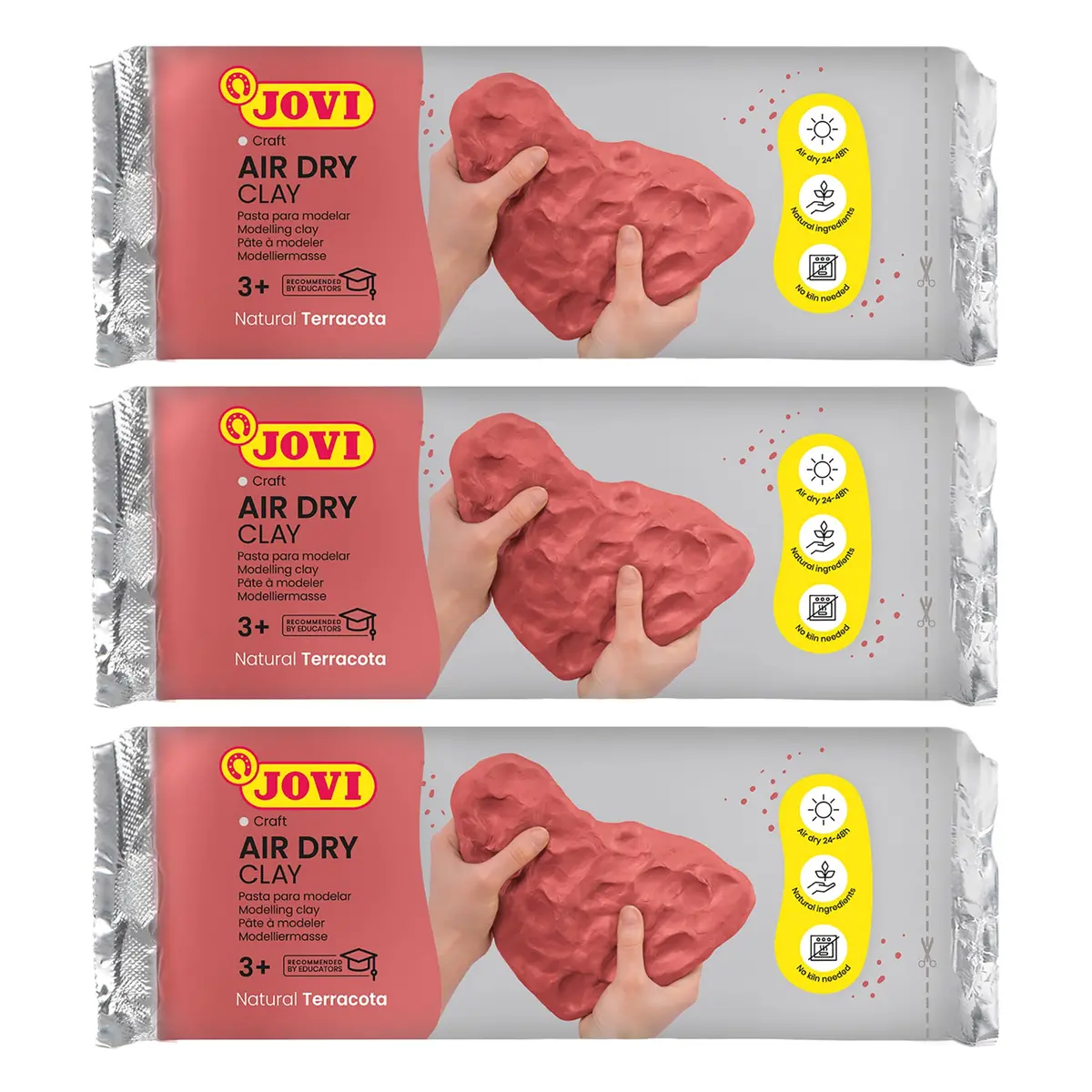 Jovi Air Dry Clay Terracotta Art Bar Pack - 1.1Lb, Set Of 3 1
