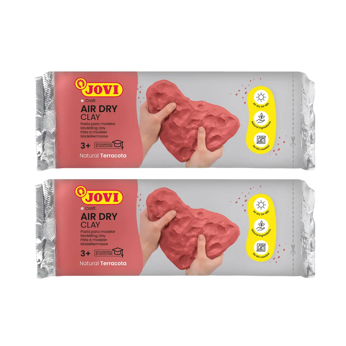 Jovi Premium Air Dry Clay, 2.2Lb Bar, Terracotta - Pack Of 2 1