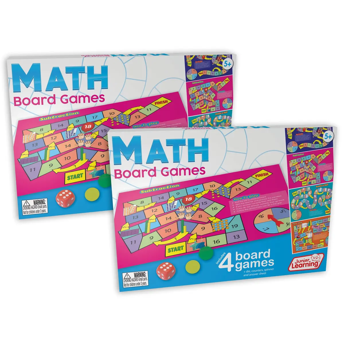 Junior Learning Math Board Games - Addition & Subtraction Adventure Pack Of 2 1