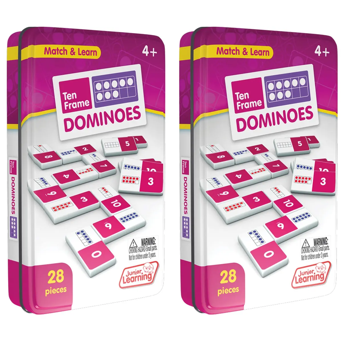 Junior Learning Ten Frames Dominoes - Educational Game For Kids - 28 Pieces 1