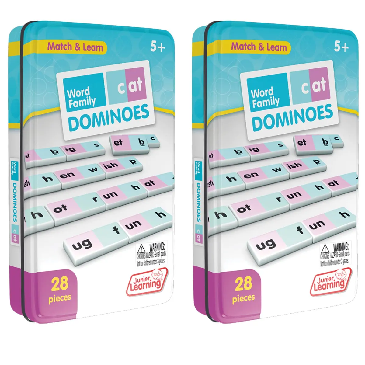 Junior Learning Word Family Dominoes - Educational Set For Kids - 2 Packs 1