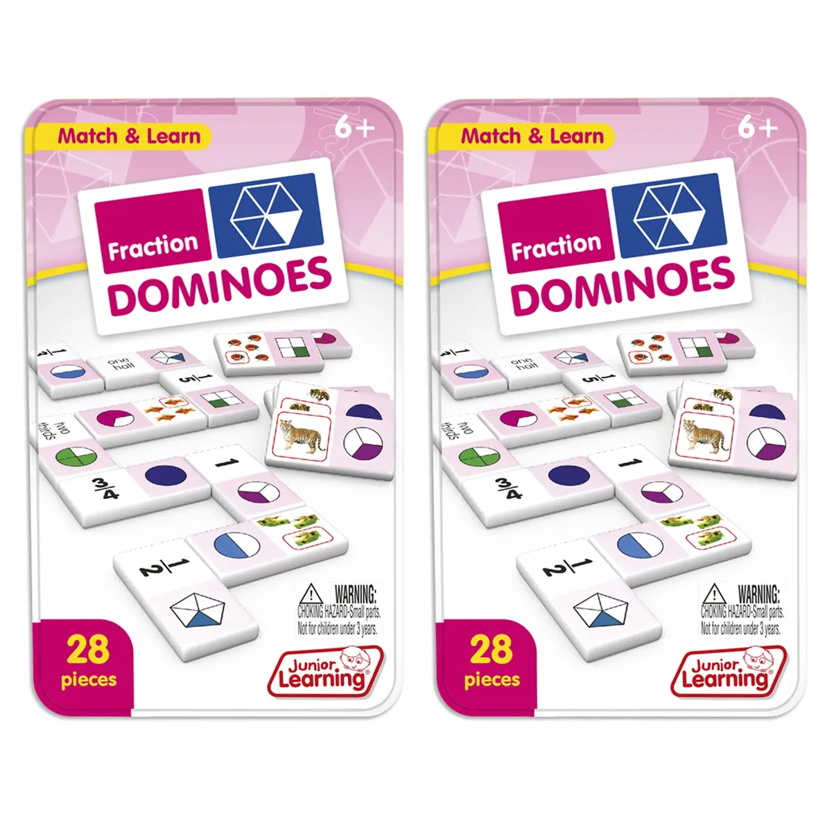 Junior Learning Fraction Dominoes - Educational Math Game - 28 Pieces 1
