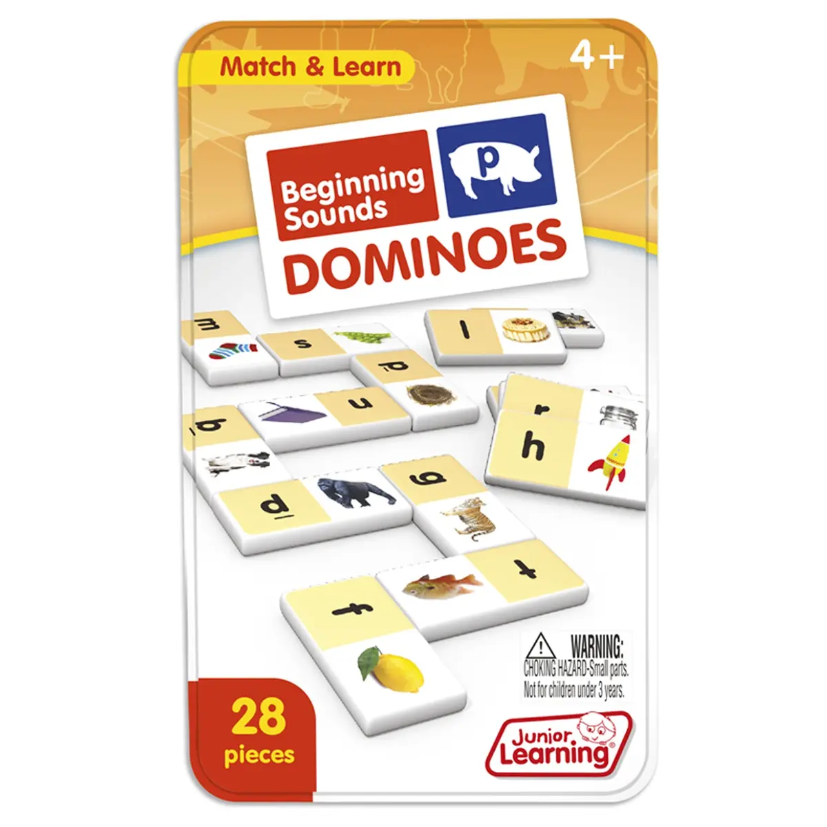 Junior Learning Beginning Sounds Dominoes - Vibrant Learning Game - 2 Sets 2