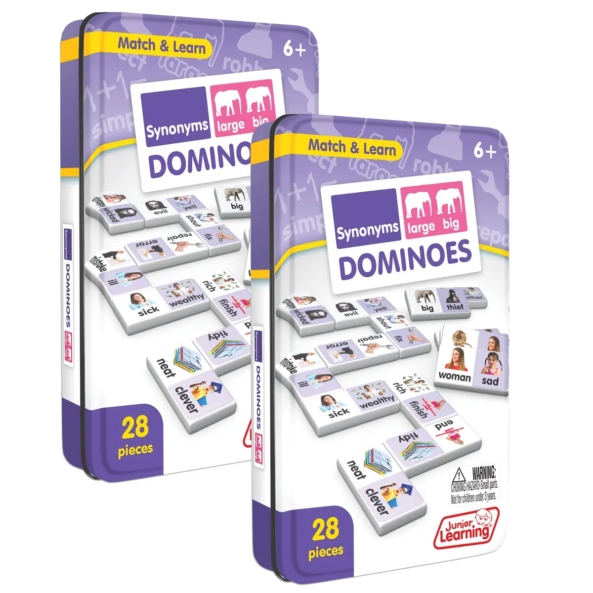 Junior Learning Synonyms Match & Learn Dominoes - Educational Toy Set - Pack Of 2 1