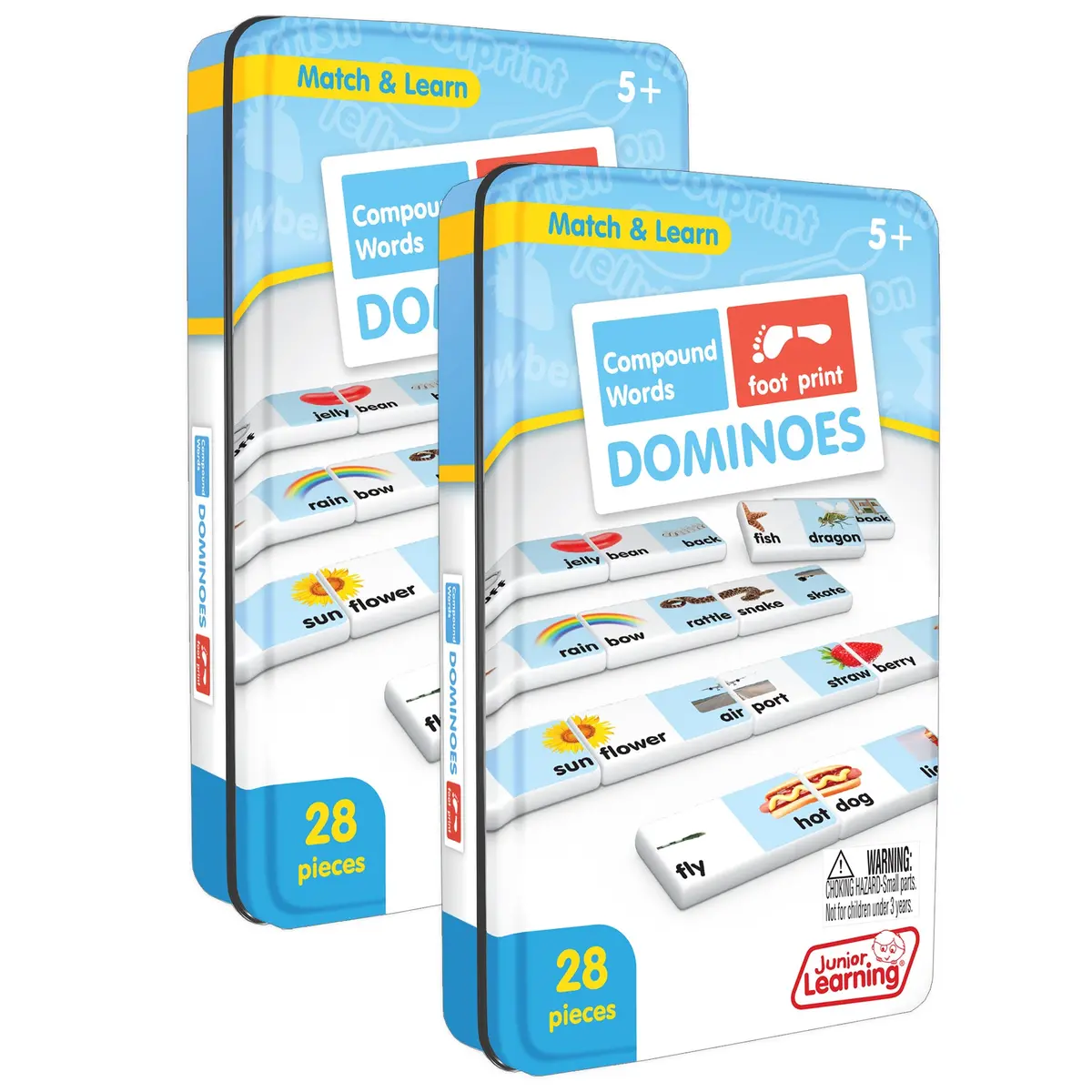 Junior Learning Compound Words Match & Learn Dominoes - Educational Toy - Set Of 2 1