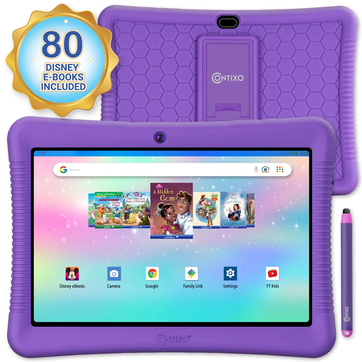 Contixo K102 10-Inch Kids 64Gb Hd Tablet With Disney E-Books - Purple 1