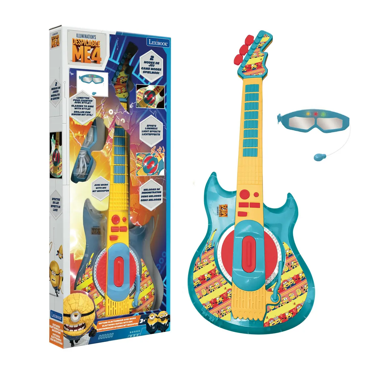 Minions Mania Electronic Lighting Guitar With Microphone 1