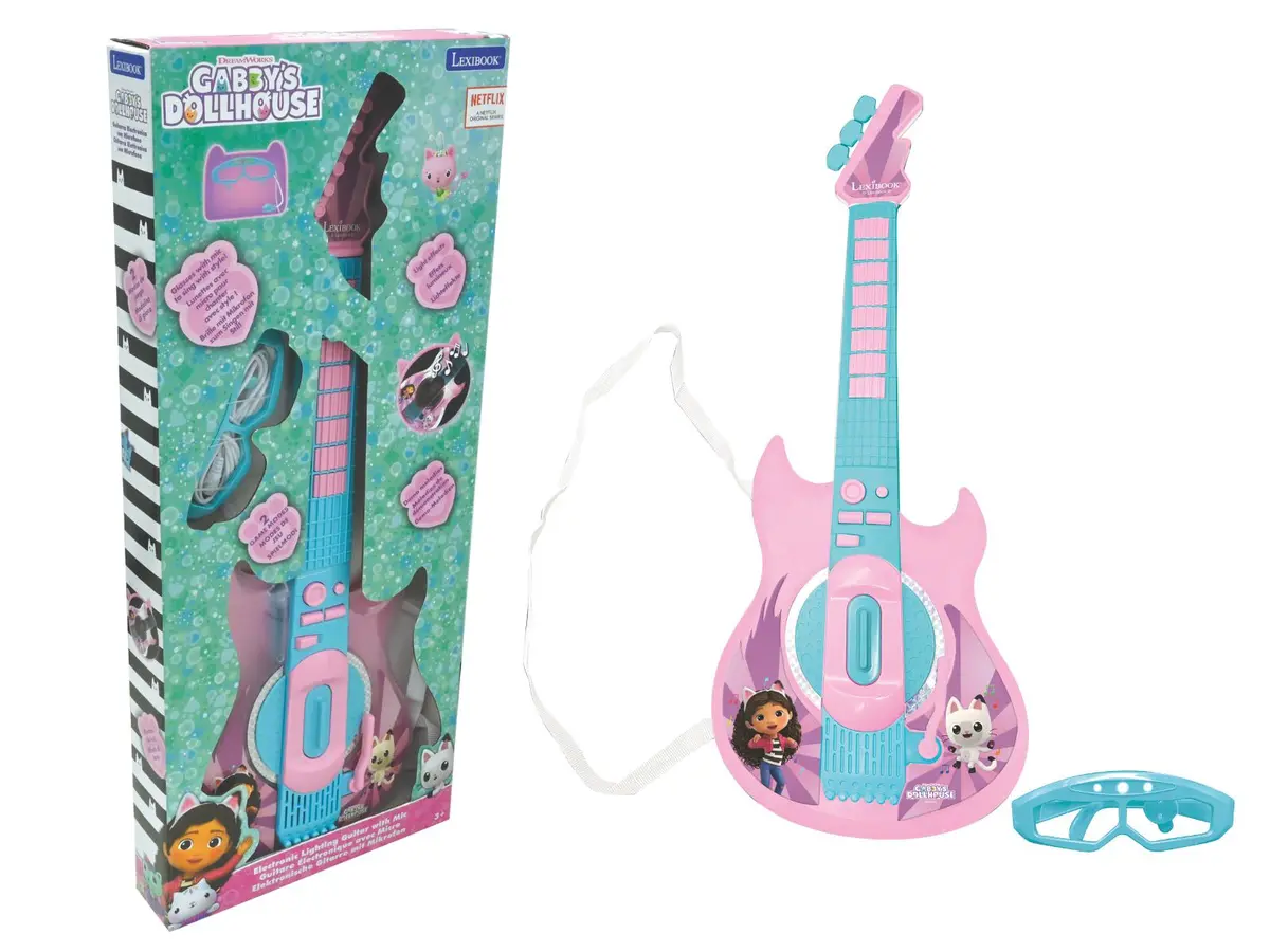 Gabby's Dollhouse Rockstar Lighting Guitar With Mic And Glasses 1
