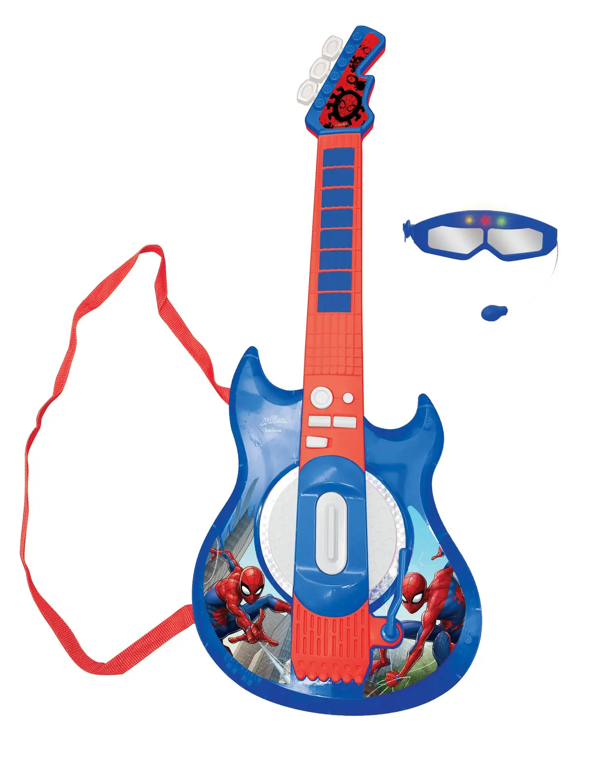 Spider-Man Red And Blue Electronic Lighting Guitar With Mic 1