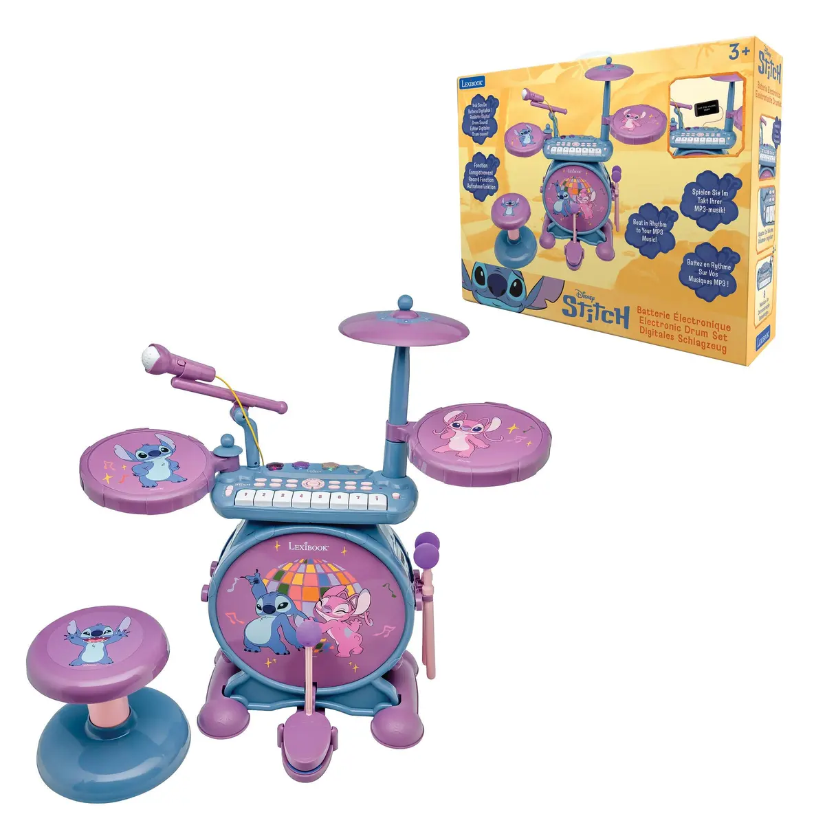 Stitch 3-In-1 Complete Electronic Drum Set With Seat 1
