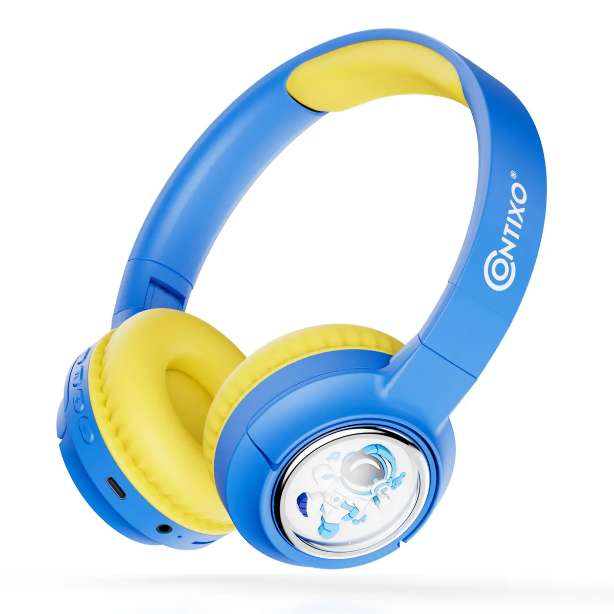 Contixo Kids Bluetooth Headphones - Safe Volume, Led Lights & Mic, Blue 1
