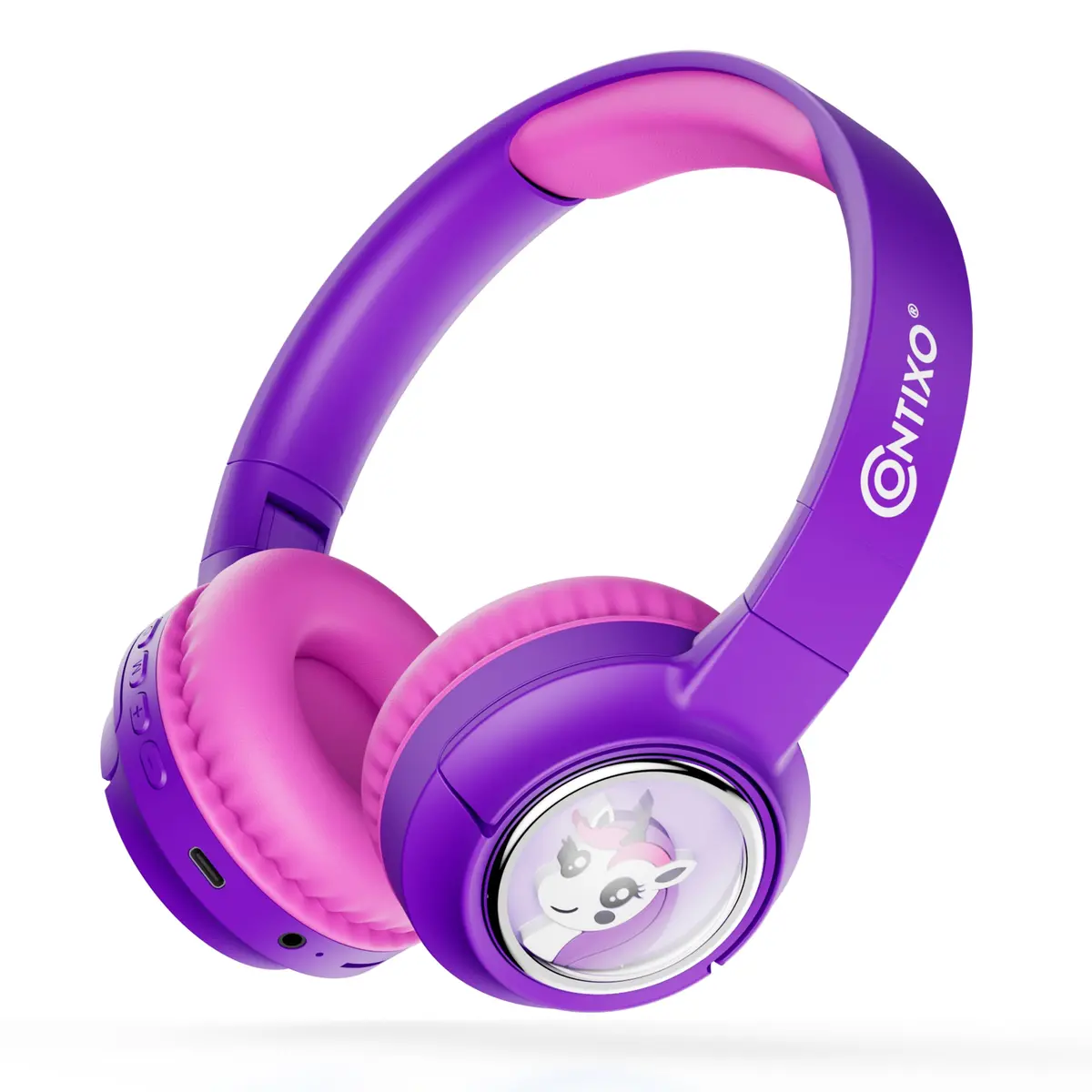 Contixo Kb6 Kids Wireless Bluetooth Headphones - Fun Led Lights & Safe Volume Control, Purple 1