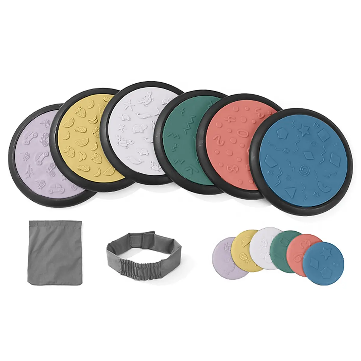 Kore Design Sensory Game Tiles, Assorted Colors, Two Sizes 10.23" & 4", Pastel Colors 1