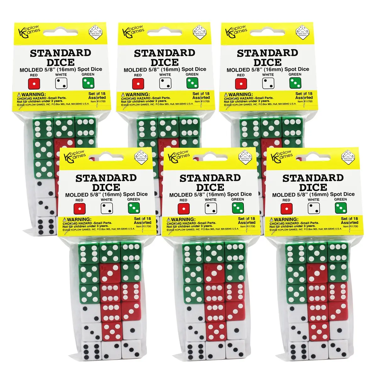 Koplow Games Colorful Classroom Dot Dice Set, 108 Count 1