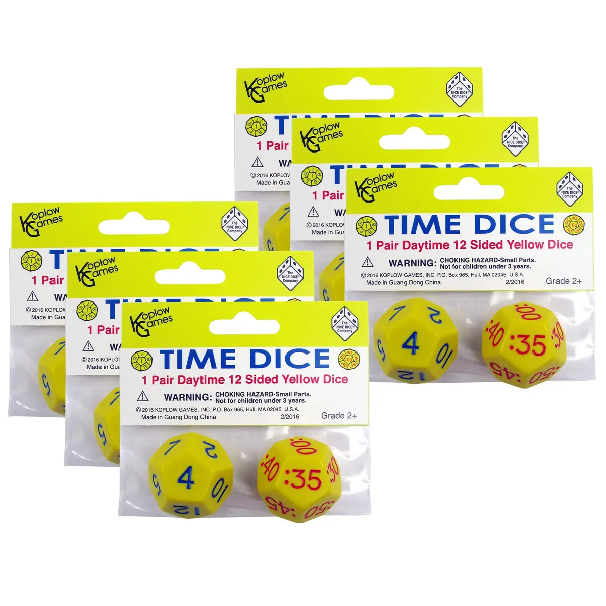 Koplow Games Time Dice Jumbo Duo Pack, 6 Sets 1