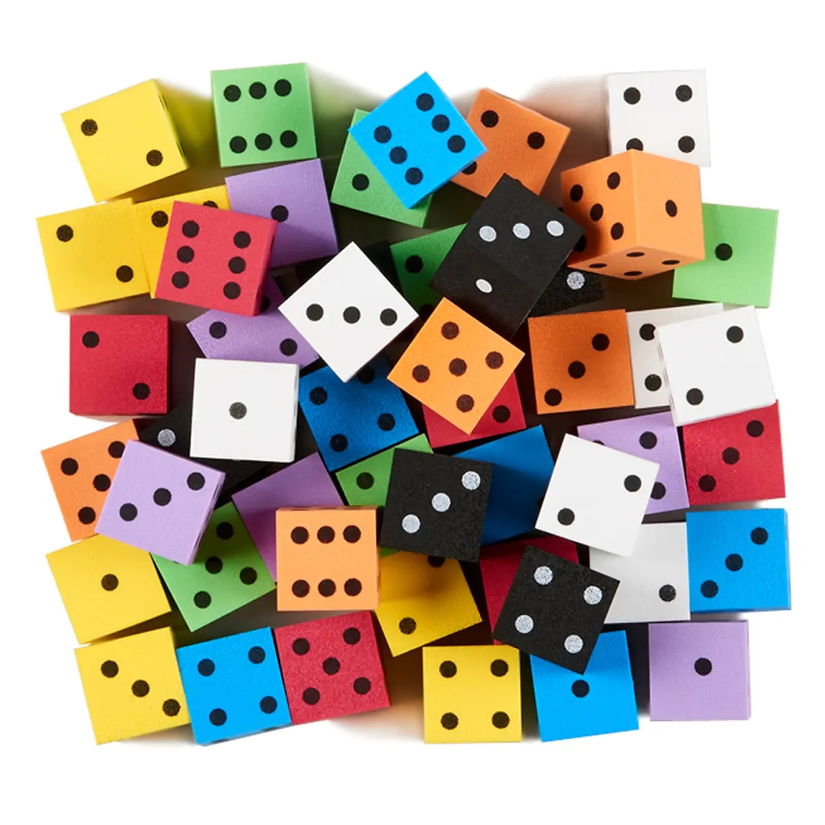 Koplow Games Colorful Foam Spot Dice Set, 50 Pieces 1